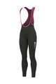 ALÉ Kolesarske dolge hlače z naramnicami - SOLID ESSENTIAL - rožnata/črna