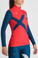 SPORTFUL Kolesarski dres z dolgimi rokavi zimski - SQUADRA W - rdeča/modra