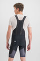 SPORTFUL Kolesarske kratke hlače z naramnicami - SHIELD - črna