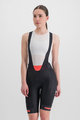 SPORTFUL Kolesarske kratke hlače z naramnicami - NEO - črna/rdeča