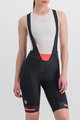 SPORTFUL Kolesarske kratke hlače z naramnicami - NEO - črna/rdeča