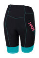 KARPOS Kolesarske kratke hlače brez naramnic - VERVE - črna/turkizna