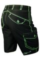 HAVEN Kolesarske kratke hlače brez naramnic - COMPETITOR - črna/zelena