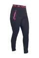 HAVEN Kolesarske dolge hlače brez naramnic - NALISHA SLIMFIT - črna/rožnata