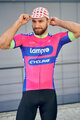 BONAVELO Kolesarski dres s kratkimi rokavi - LAMPRE - rožnata/modra