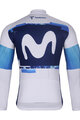 BONAVELO Kolesarski dres z dolgimi rokavi zimski - MOVISTAR 2025 WINTER  - bela/modra