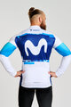 BONAVELO Kolesarski dres z dolgimi rokavi zimski - MOVISTAR 2025 WINTER  - bela/modra