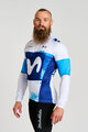 BONAVELO Kolesarski dres z dolgimi rokavi zimski - MOVISTAR 2025 WINTER  - bela/modra
