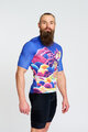 HOLOKOLO Kolesarski dres s kratkimi rokavi - VOYAGE - modra/večbarvno