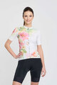 RIVANELLE Kolesarski dres s kratkimi rokavi - FLOWERY LADY - bela/rožnata/zelena
