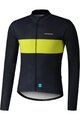 SHIMANO Kolesarski dres z dolgimi rokavi poletni - VERTEX TEAM LONG - modra/rumena