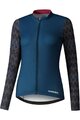 SHIMANO Kolesarski dres z dolgimi rokavi zimski - KAEDE PRINTED LONG - modra