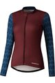 SHIMANO Kolesarski dres z dolgimi rokavi zimski - KAEDE PRINTED LONG - bordo/modra