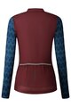 SHIMANO Kolesarski dres z dolgimi rokavi zimski - KAEDE PRINTED LONG - bordo/modra