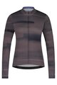 SHIMANO Kolesarski dres z dolgimi rokavi zimski - KAEDE PRINTED LONG - vijolična/siva