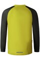 SHIMANO Kolesarski dres z dolgimi rokavi poletni - MYOKO LONG WARM - rumena/črna