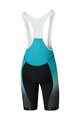 SHIMANO Kolesarske kratke hlače z naramnicami - TEAM - črna/turkizna