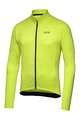 GORE Kolesarski dres z dolgimi rokavi zimski - C3 THERMO - rumena