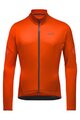 GORE Kolesarski dres z dolgimi rokavi zimski - C3 THERMO - oranžna