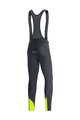 GORE Kolesarske dolge hlače z naramnicami - C3 THERMO - črna/rumena