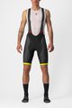 CASTELLI Kolesarske kratke hlače z naramnicami - COMPETIZIONE KIT - črna/svetlo zelena