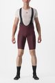 CASTELLI Kolesarske kratke hlače z naramnicami - UNLIMITED CARGO - bordo