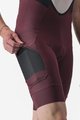 CASTELLI Kolesarske kratke hlače z naramnicami - UNLIMITED CARGO - bordo