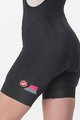 CASTELLI Kolesarske kratke hlače z naramnicami - PRIMA - črna/rožnata