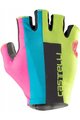 CASTELLI Kolesarske rokavice s kratkimi prsti - COMPETIZIONE 2 - svetlo zelena/modra/rožnata