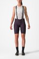 CASTELLI Kolesarske kratke hlače z naramnicami - FREE AERO RC W - vijolična