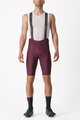 CASTELLI Kolesarske kratke hlače z naramnicami - ESPRESSO - bordo
