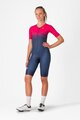 CASTELLI Kolesarski kombinezon - CORE TRI W SUIT SHORT SLEEVE - modra/rožnata