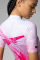 ALÉ Kolesarski dres s kratkimi rokavi - QUARTZ PR-E - bela/rožnata