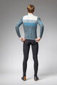 ALÉ Kolesarski dres z dolgimi rokavi zimski - WOOL LINE - modra/siva