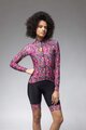 ALÉ Kolesarski dres z dolgimi rokavi zimski - PRAGMA FLOWERY LADY - rožnata/večbarvno