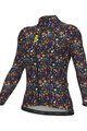 ALÉ Kolesarski dres z dolgimi rokavi zimski - PRAGMA FLOWERY LADY - modra/večbarvno