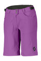 SCOTT Kolesarske kratke hlače brez naramnic - TRAIL FLOW W - vijolična