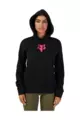 FOX Kolesarski pulover - W FOX HEAD FLEECE - črna/rožnata