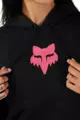 FOX Kolesarski pulover - W FOX HEAD FLEECE - črna/rožnata