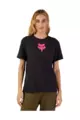 FOX Kolesarska  majica s kratkimi rokavi - W FOX HEAD - črna/rožnata