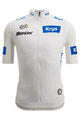 SANTINI Kolesarski dres s kratkimi rokavi - TOUR DE FRANCE - WHITE JERSEY - bela
