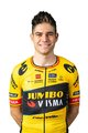 AGU Kolesarski dres s kratkimi rokavi - JUMBO-VISMA 2023 WOUT VAN AERT - črna/rumena