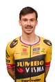 AGU Kolesarski dres s kratkimi rokavi - JUMBO-VISMA 2023 PRIMOZ ROGLIC - črna/rumena