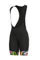 ALÉ Kolesarske kratke hlače z naramnicami - LAB FLOWER LADY - črna