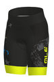 ALÉ Kolesarske kratke hlače brez naramnic - STELLE KIDS  - črna/rumena