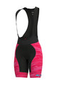 ALÉ Kolesarske kratke hlače z naramnicami - ROCK LADY - črna/rožnata