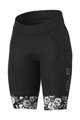 ALÉ Kolesarske kratke hlače brez naramnic - ROSES LADY - črna/siva