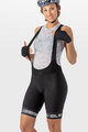 ALÉ Kolesarske kratke hlače z naramnicami - STRADA LADY - bela/črna