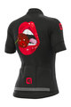 ALÉ Kolesarski dres kratek rokav in kratke hlače - SMILE LADY - rdeča/črna