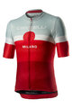 CASTELLI Kolesarski dres s kratkimi rokavi - MILANO - siva/bordo/rdeča